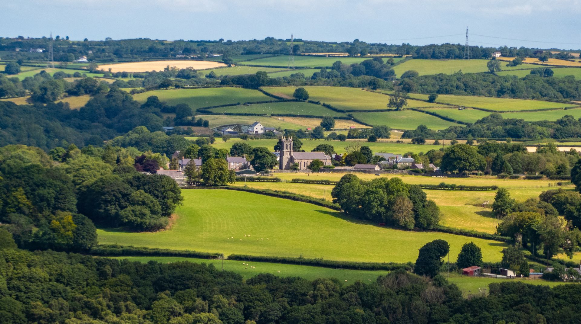 Ysceifiod Church in the distance